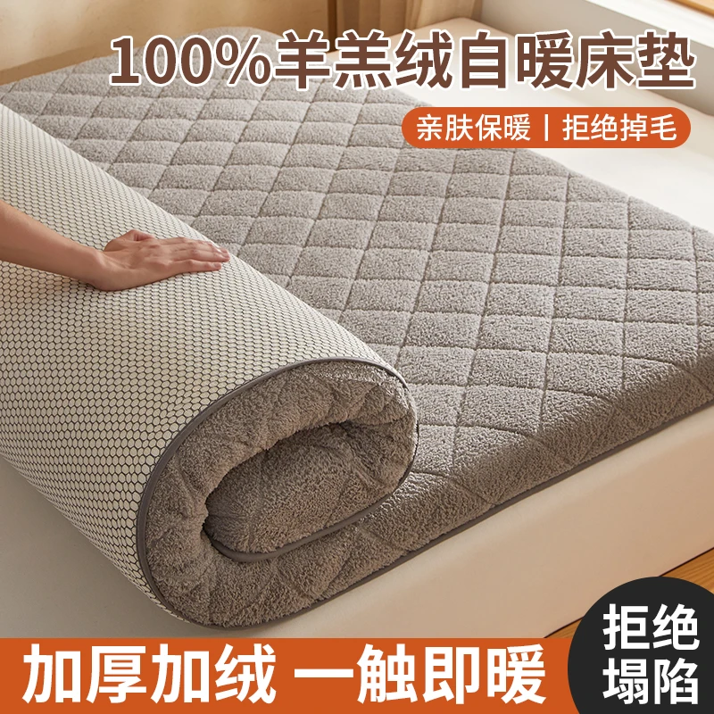 加厚羊羔绒床垫软垫冬季学生宿舍单人榻榻米海绵垫子垫被褥子加绒