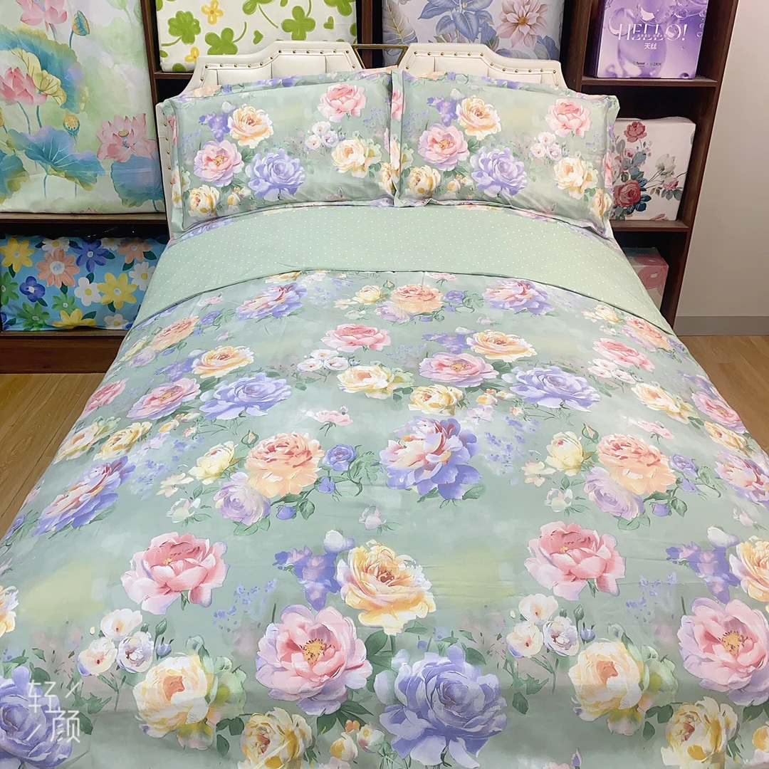 【百花-单人被套】超柔软精梳斜纹加密被套尺寸1.6*2.1米