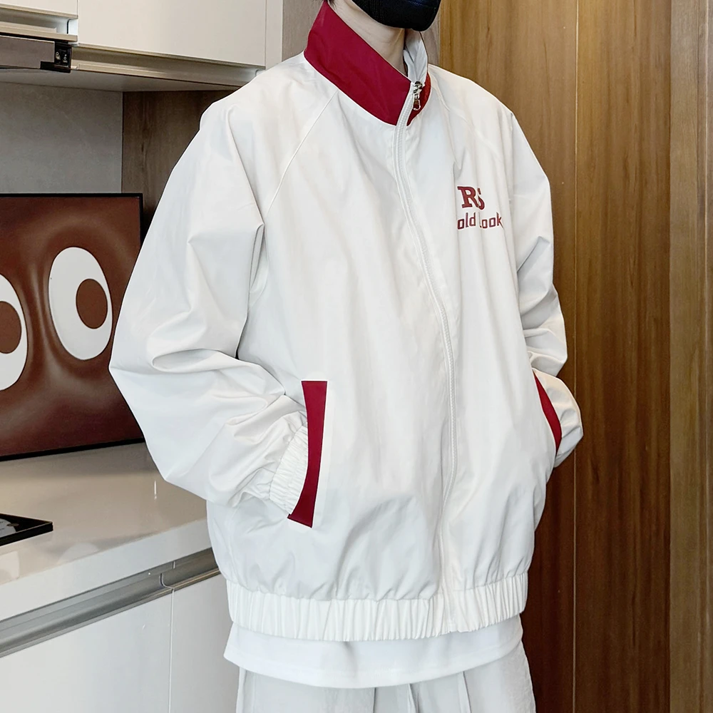 JUJUPS两面穿百搭拼接男运动休闲外套男春秋季2025新款情侣夹克