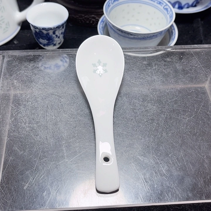 碗素玲珑雕塑雪花小汤勺