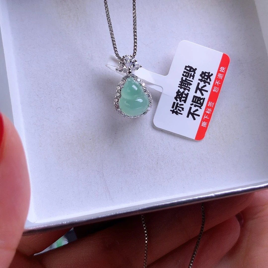 颈饰银S925镶嵌翡翠吕**可11111111