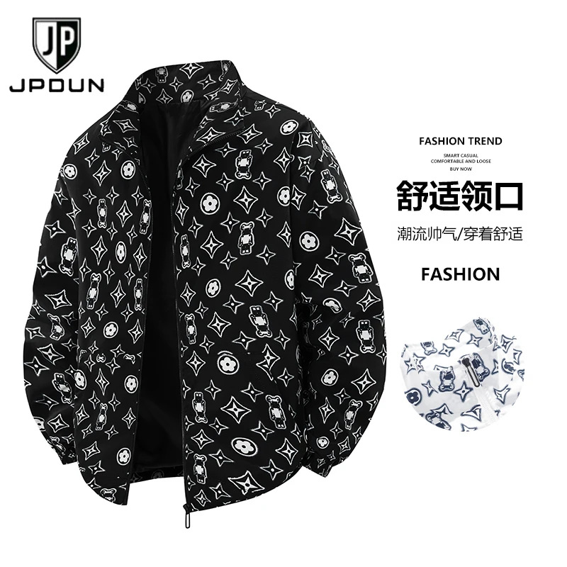 JPDUN装备防风满印潮牌夹克外套爬山街头立领轻奢空穴来风防晒衣