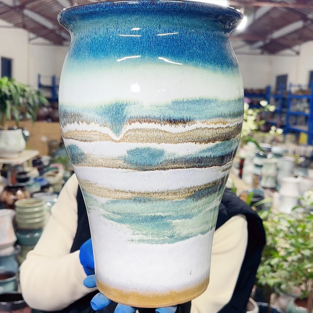 紫砂花盆高31口20