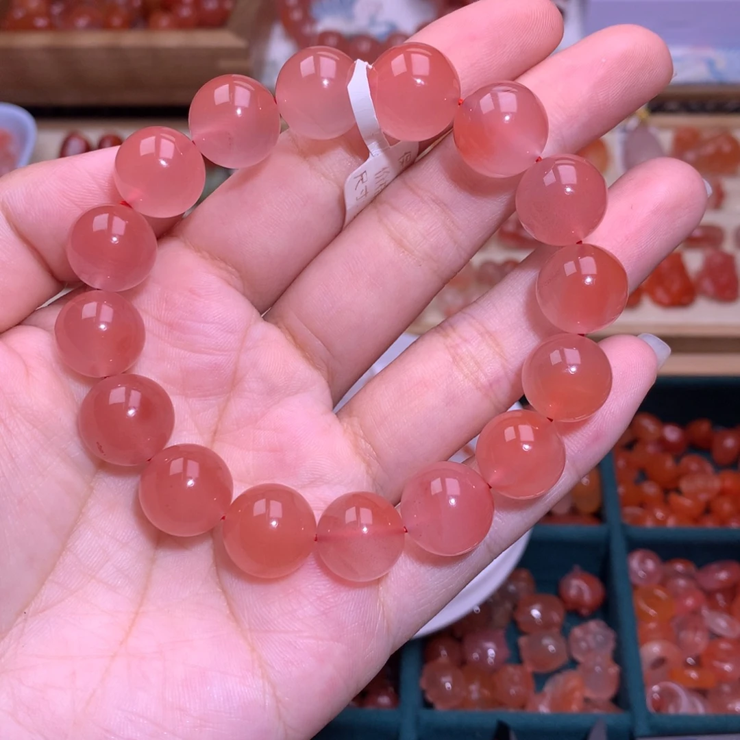 南红玛瑙未镶嵌珠宝半成品冰粉手串