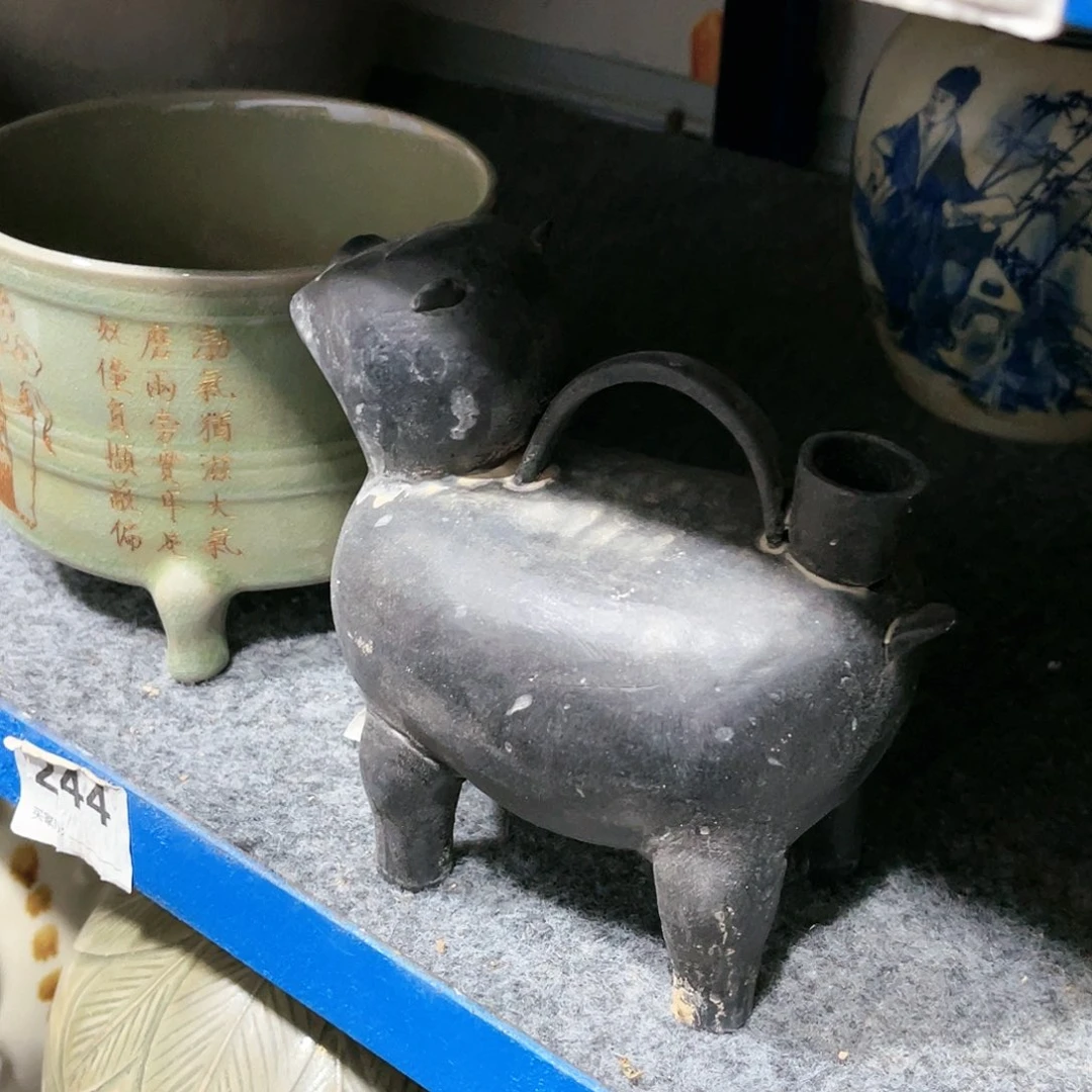 瓦当摆件摆件茶桌茶台陶瓷钇**锚