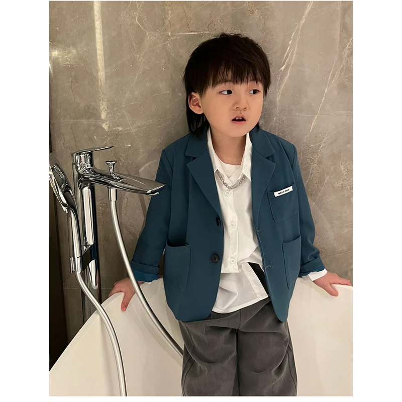 【今今清仓】22026蓝色单西外套