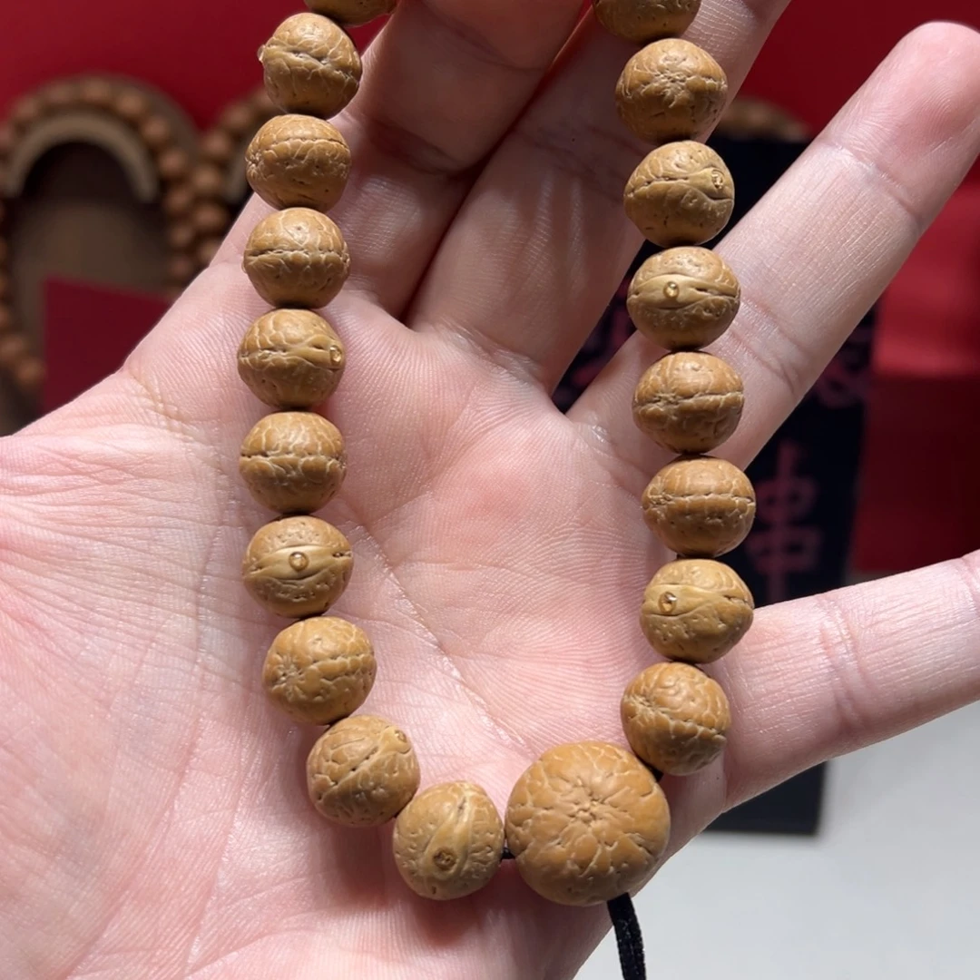 塔***库手串凤眼菩提12.5mm尼泊尔凤眼菩提实心飞碟