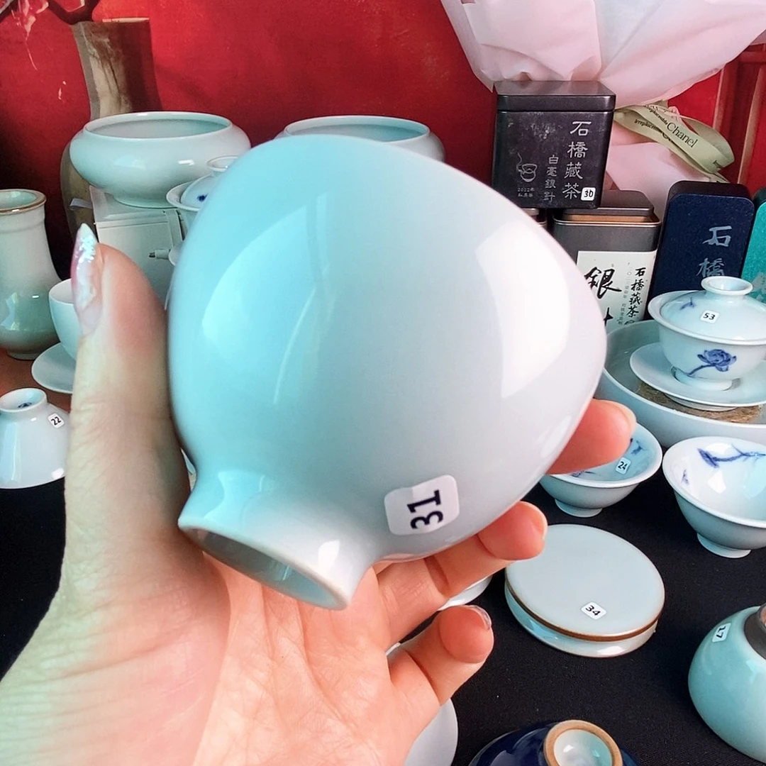 开播宠粉浮天予窑玉青釉产品普杯