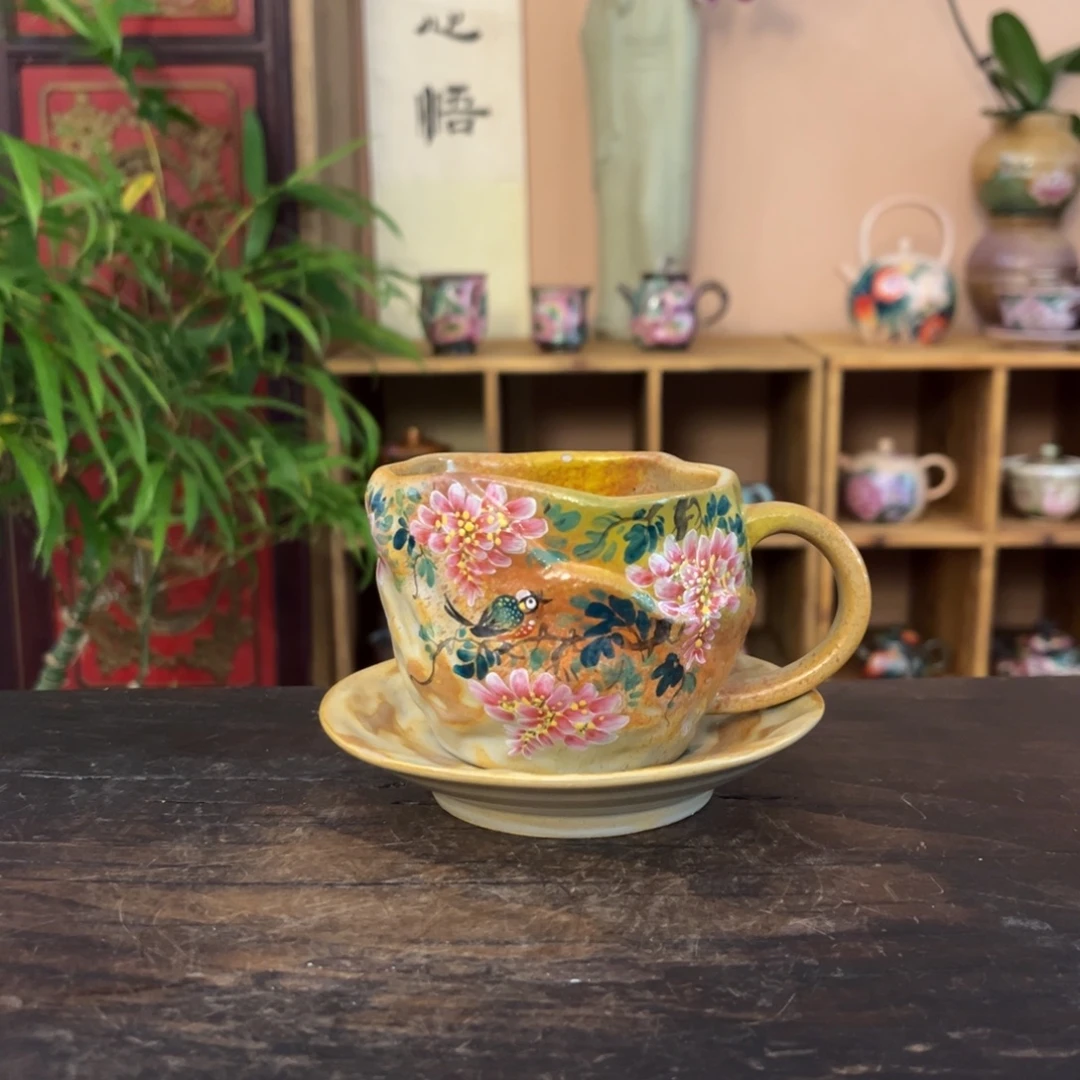 柴烧纯手工手绘陶瓷