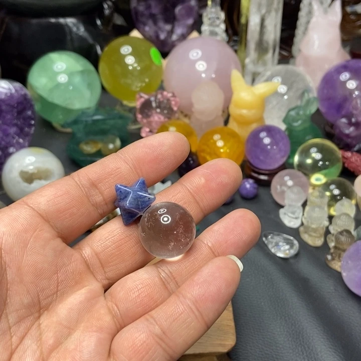 水晶摆件未镶嵌小球梅尔卡巴