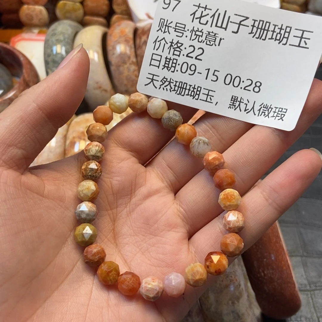 悦***r未镶嵌硅化珊瑚（珊瑚玉）珠宝半成品97