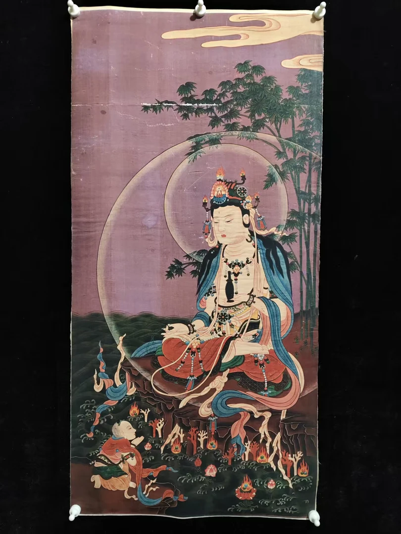 A68高端精品文殊菩萨绘画类唐卡