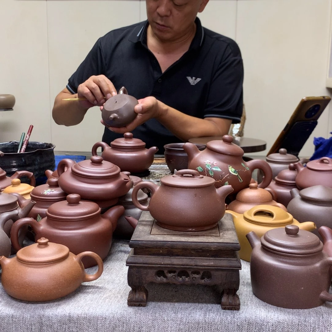 紫泥茶壶儒相150 C半手工制作