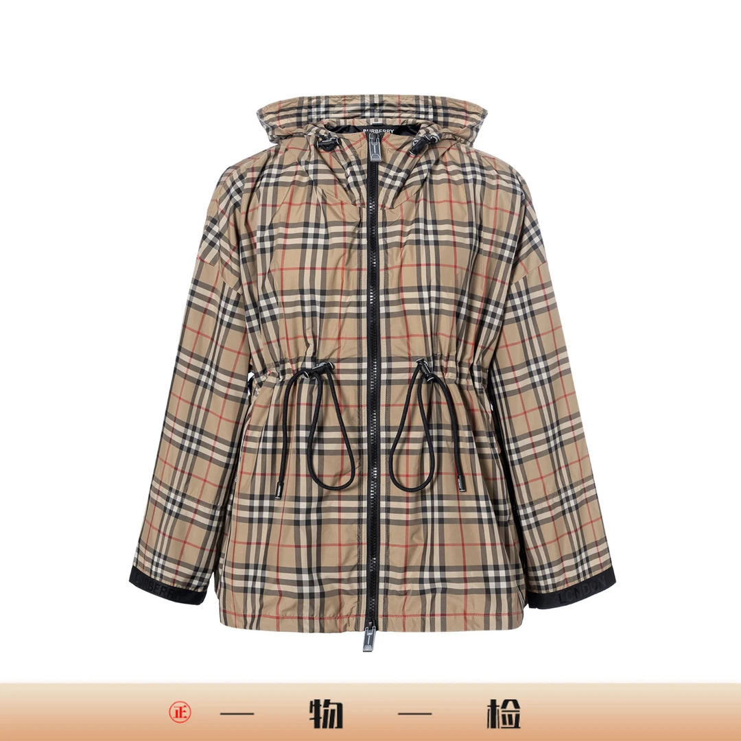 未使用 BURBERRY/博柏利 休闲抽绳收腰连帽风衣外套 8062947 ss