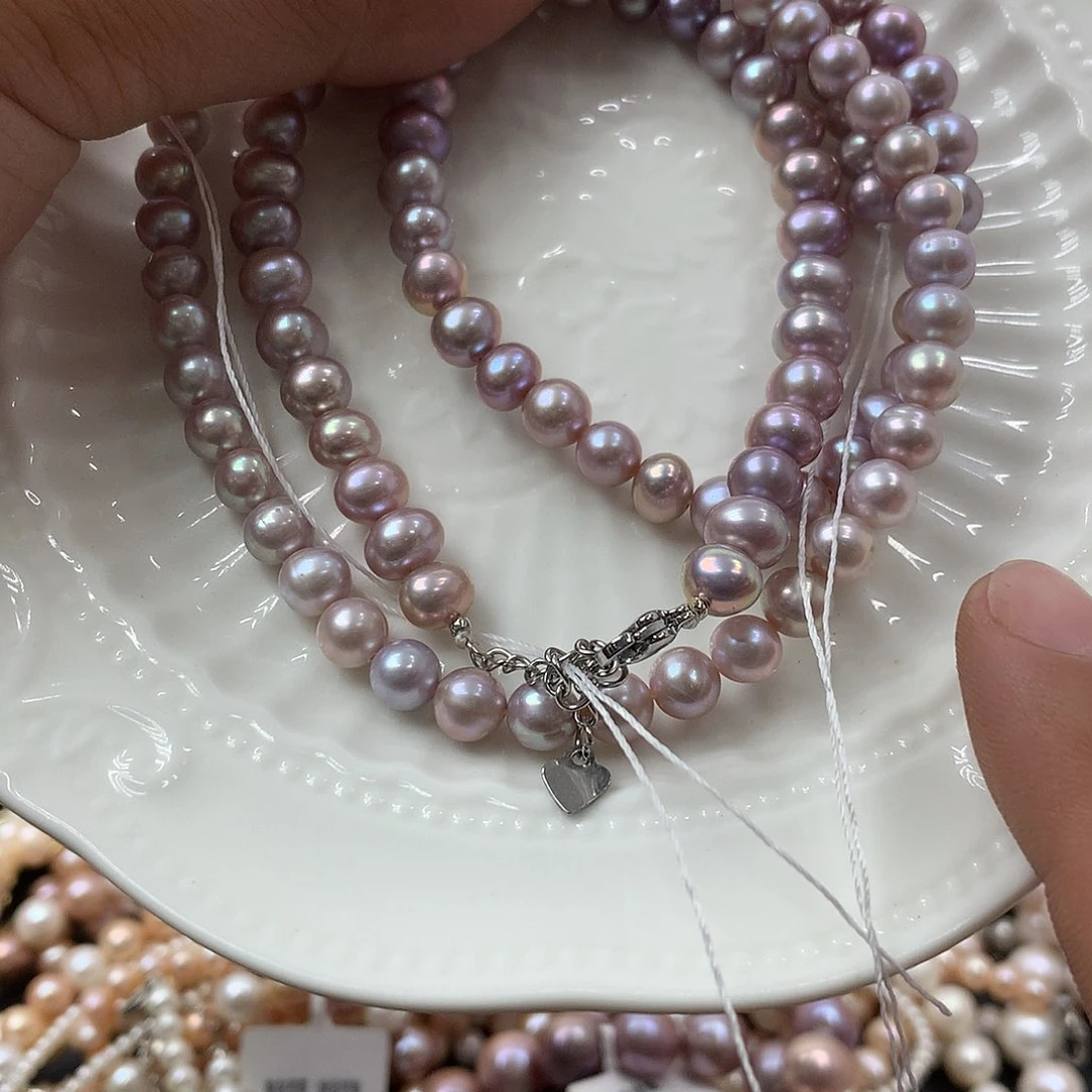 淡水珍珠6-7未镶嵌x13项链