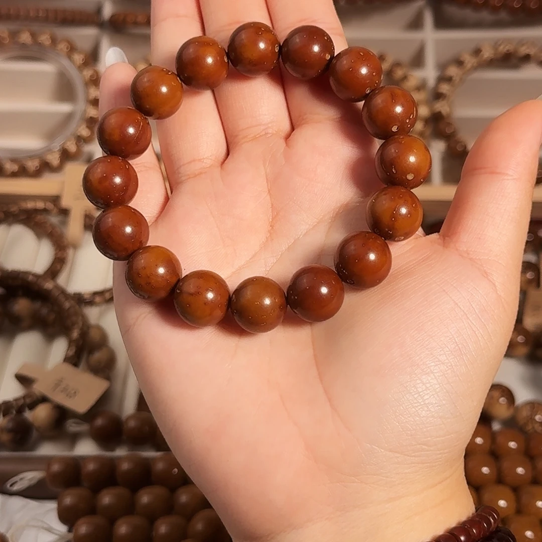 紫金鼠手串金沙圆珠紫金鼠半实心13.7mm