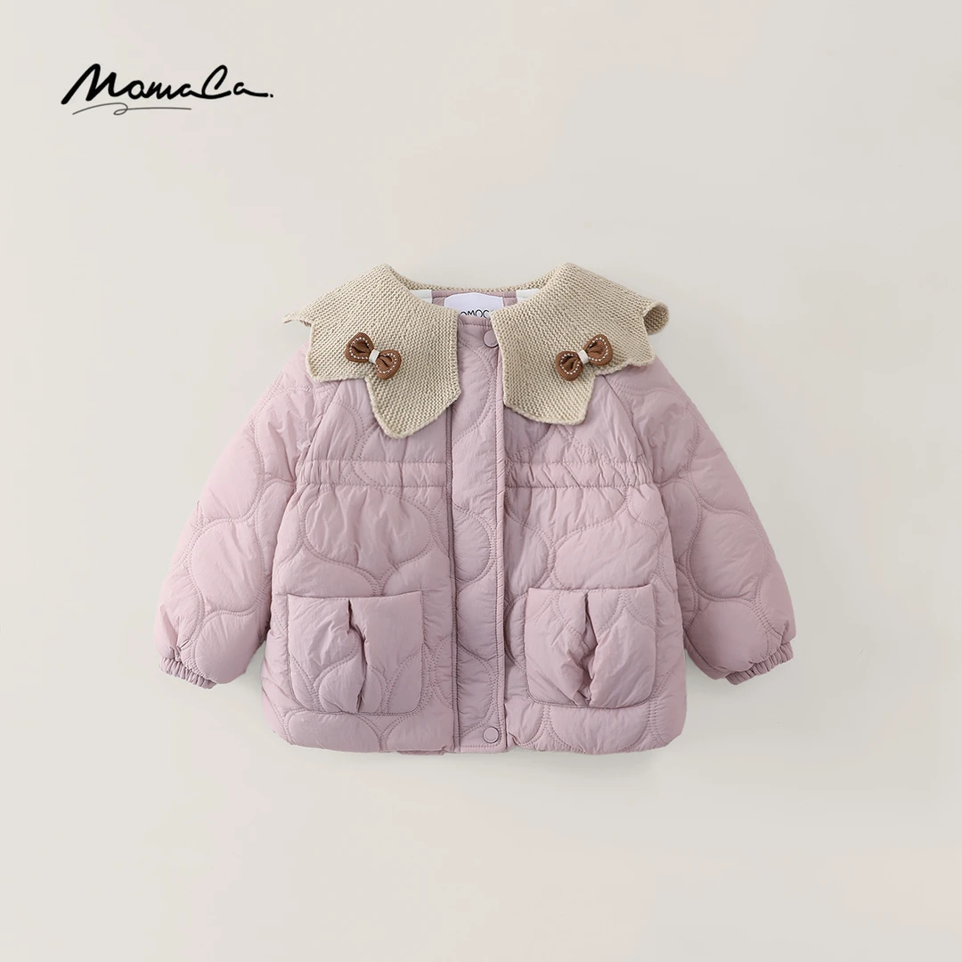 MOMOCO冬季女童洋气翻领云朵甜美加绒厚款保暖外套77830107046