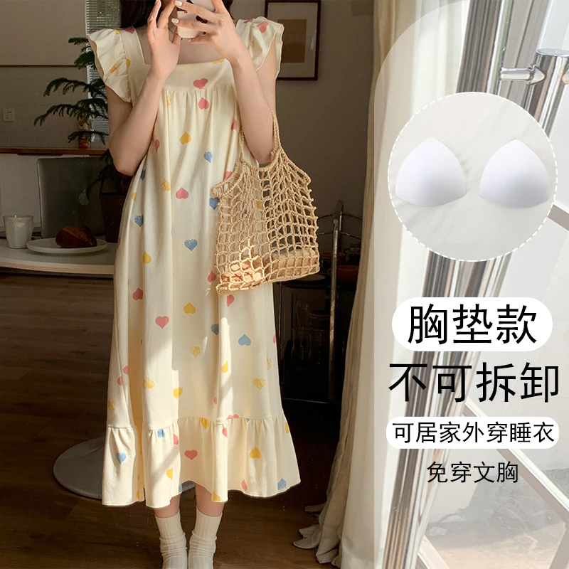 性感睡衣女款爆款2025新款高颜值可外穿大码吊带睡裙带胸垫家居服