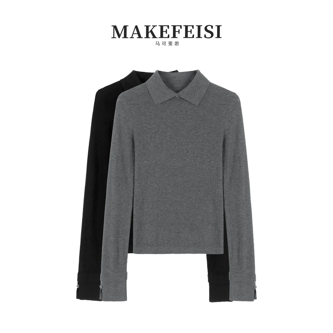 云感polo|气质百搭翻领弹力修身显瘦针织衫MY608