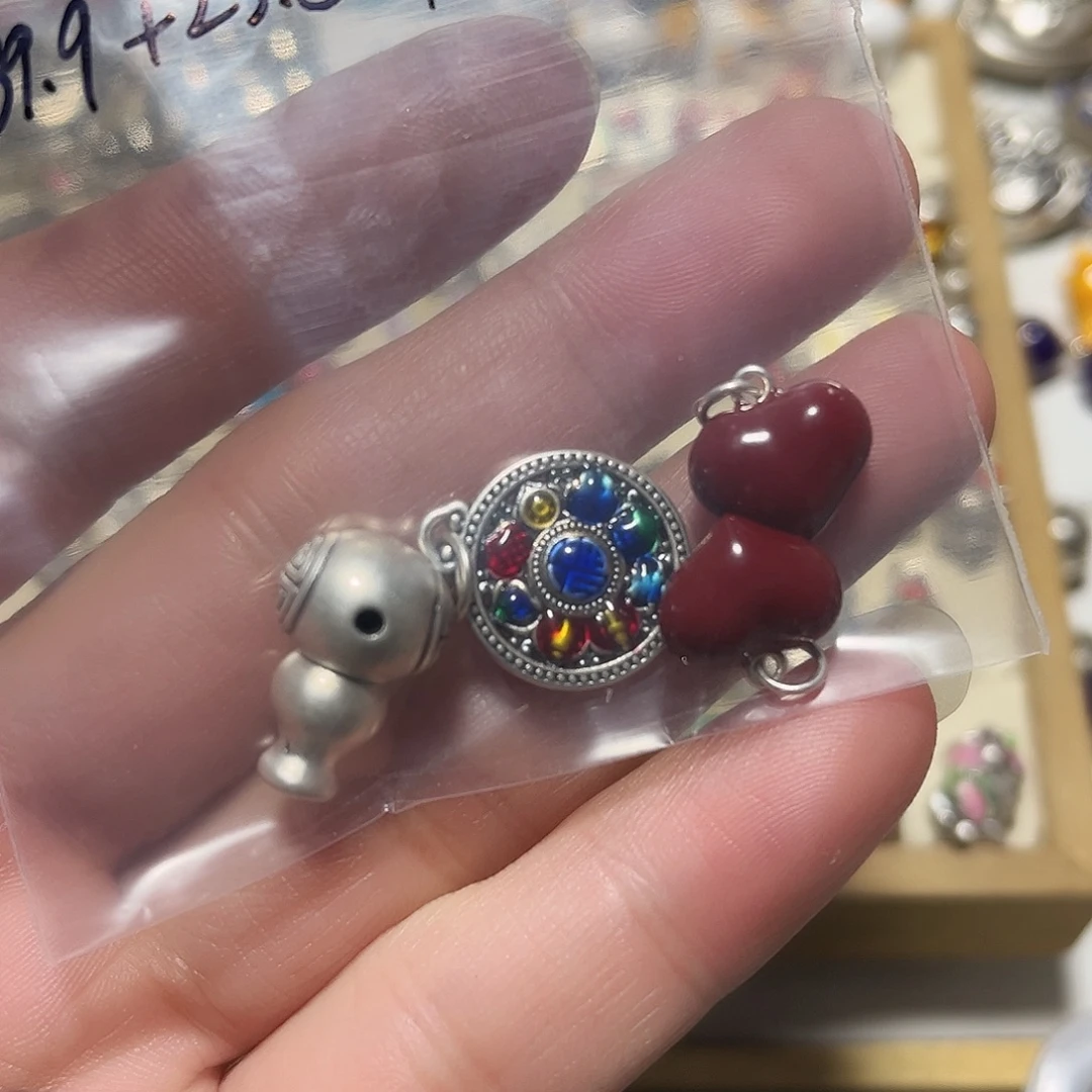 吊坠足银珐琅四个