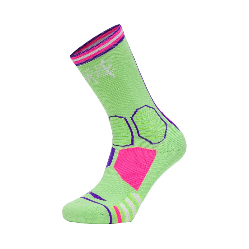 李宁运动袜夏季男款篮球系列舒适透气休闲中长袜AWLS127-（3双装）