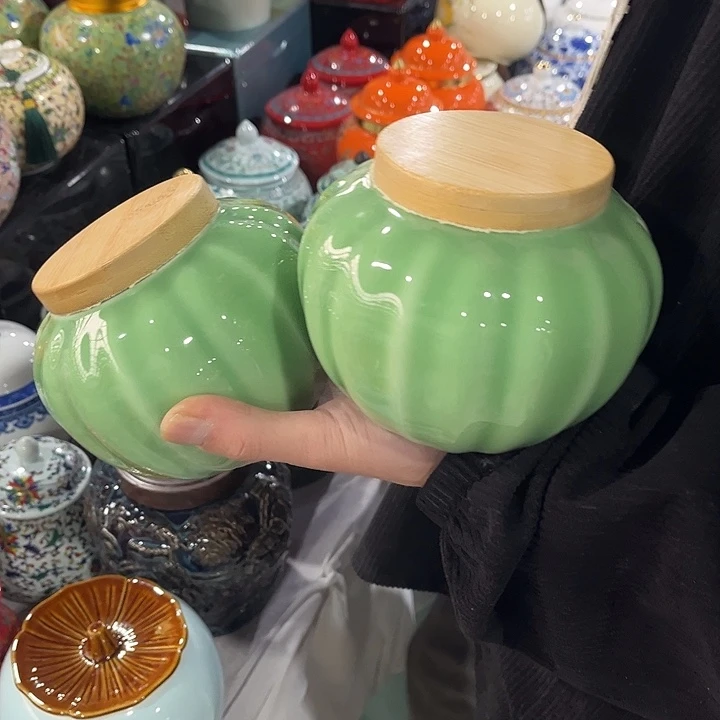 摆件陶瓷茶叶罐密封罐家用