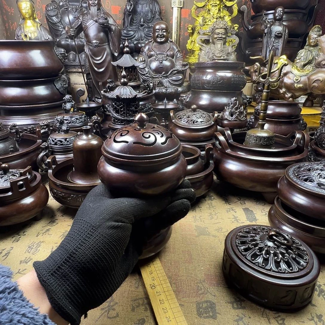 熏香炉铜香炉供香炉聚宝盆家具摆件风水摆件
