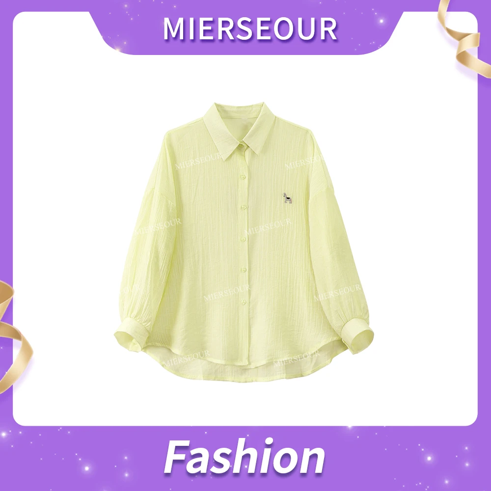 刺绣防晒衬衫外套女上衣薄款春夏开衫外搭夏季宽松长袖衬衣0853#