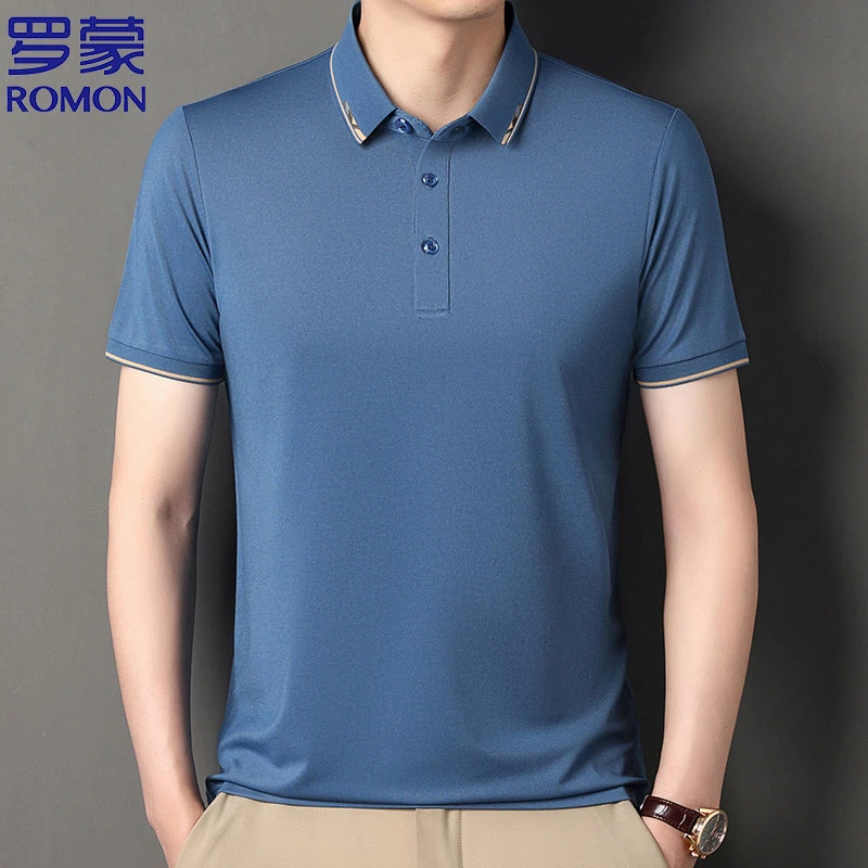 【夏季新款】夏季透气短袖T恤纯色百搭polo衫男士翻领休闲上衣