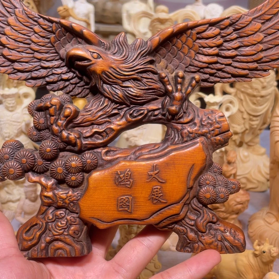黄杨木大展鸿图做旧