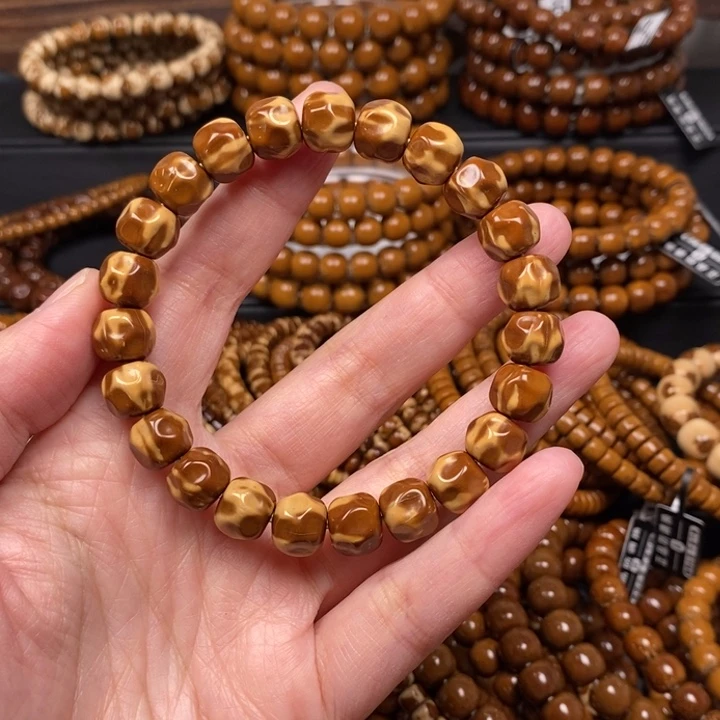 紫金鼠手串微瑕实心花皮奶酪无相尺寸10