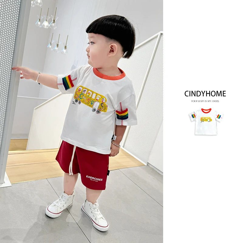 2025新款休闲风短袖小童夏季卡通T恤宝宝洋气