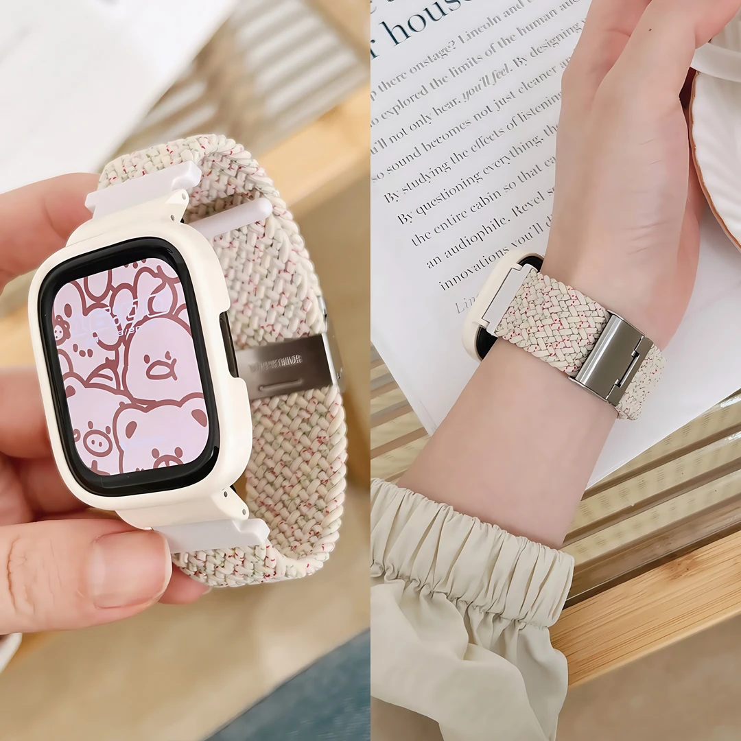 适用红米watch3表带Redmi手表3/2/1代卡扣尼龙编织保护壳透气时尚