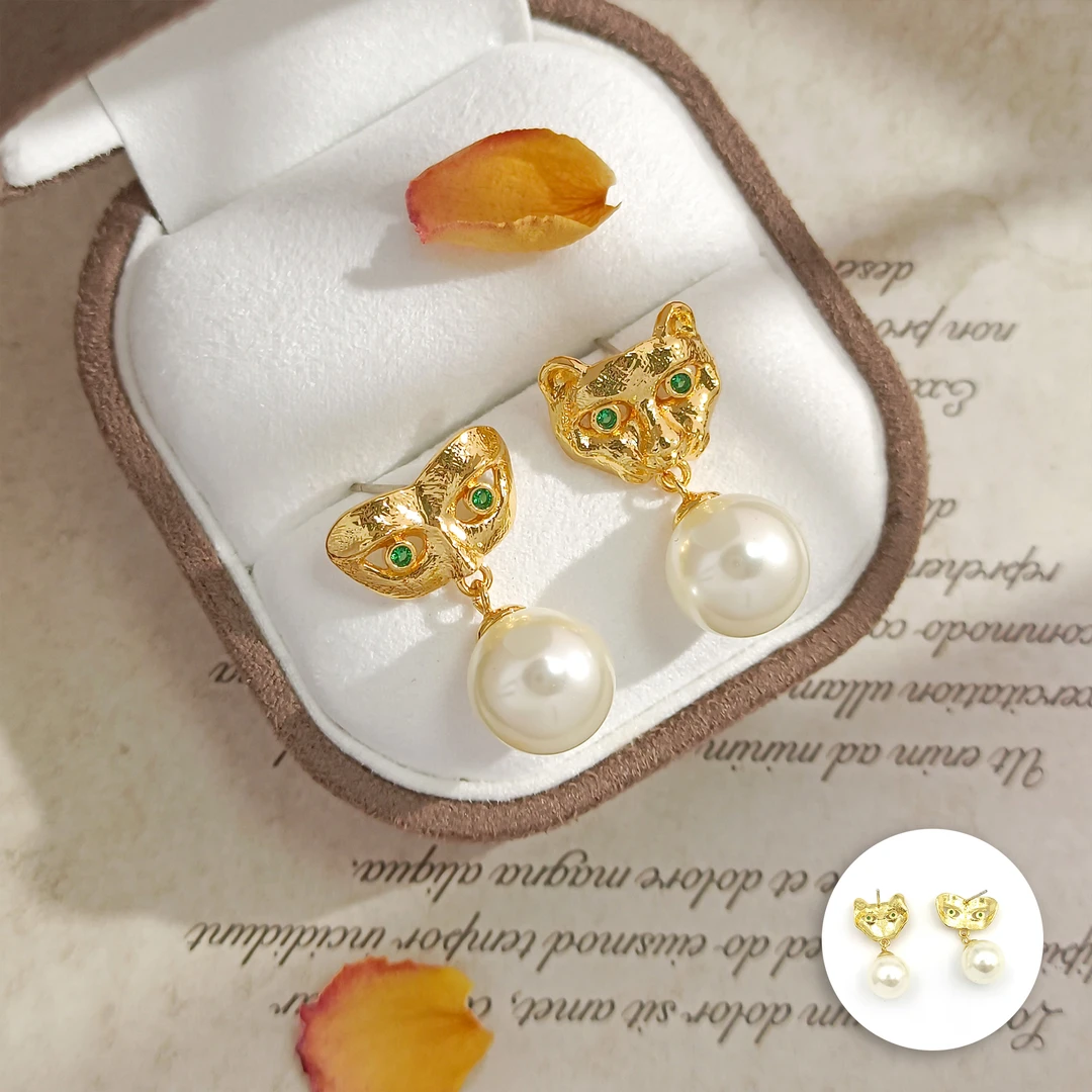 铜合金合成锆石耳饰 WWSM-006460【衔光来】耳饰气质精致简约