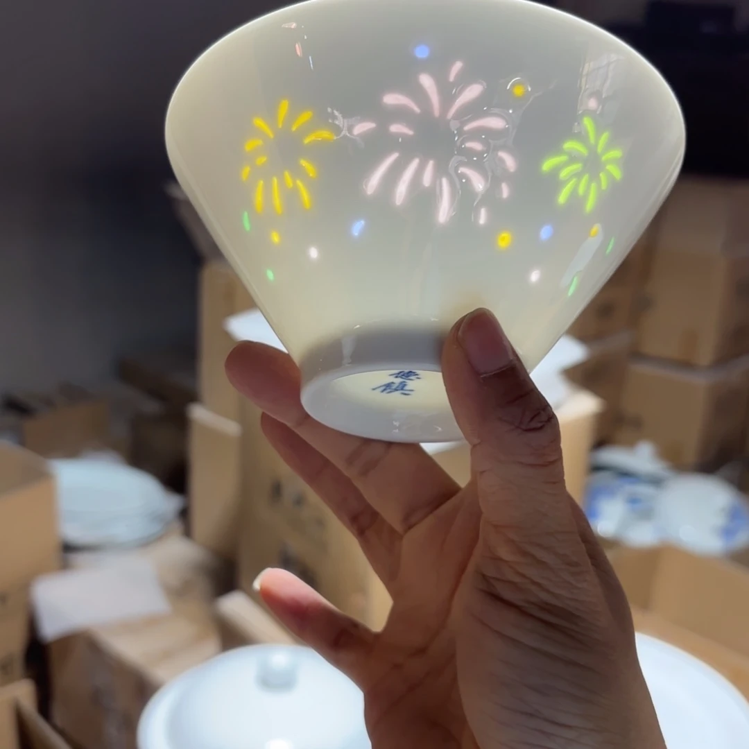 玉瓷景德镇陶瓷米饭碗两只微瑕