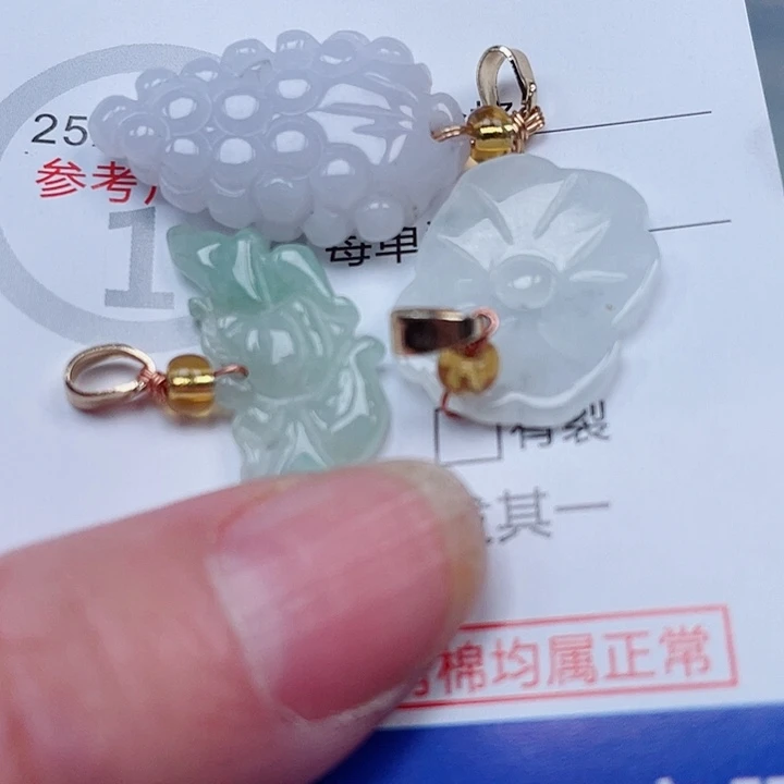 翡翠未镶嵌吊坠(赠链)