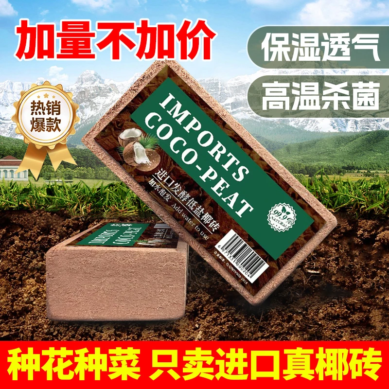 椰砖大块椰土批发种菜营养土通用种菜专用土壤椰糠脱盐进口花土砖