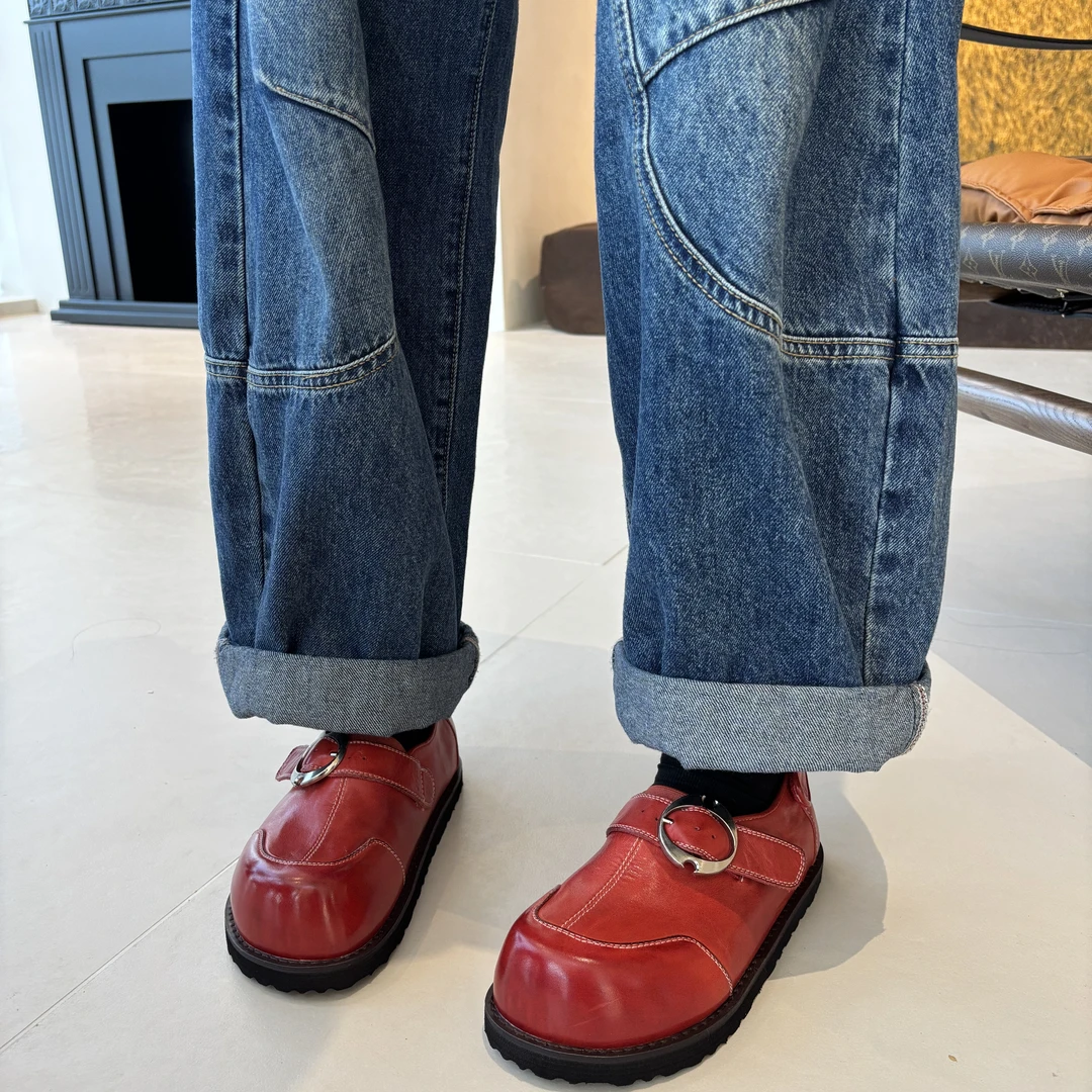 XTT-03复古水洗马皮厚底勃肯鞋一脚蹬(码数偏大往小拍)