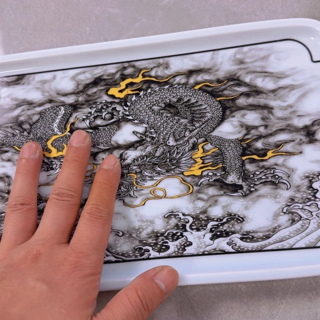 瓷片墨龙吸水干泡台景德镇