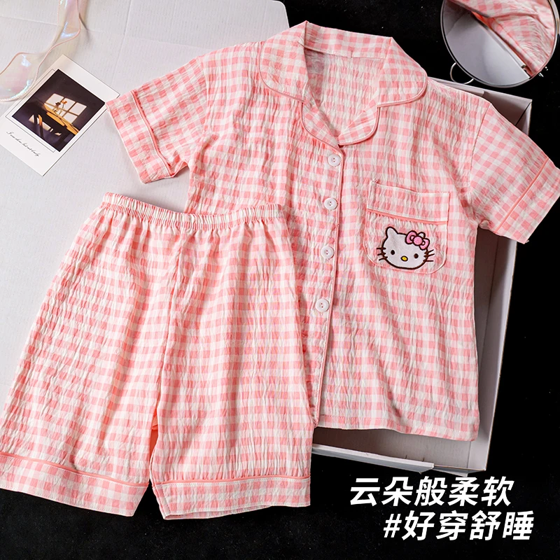 儿童睡衣女孩夏季云朵棉短袖短裤2025新款女童夏款大童家居服套装