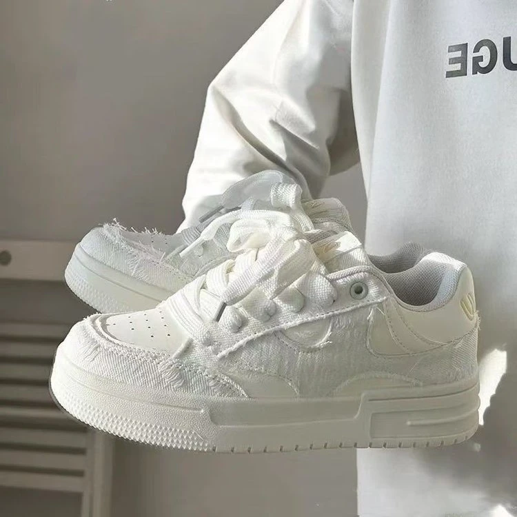 复古ins风小众白色学院滑板鞋2025新款小白鞋百搭情侣鞋子休闲鞋