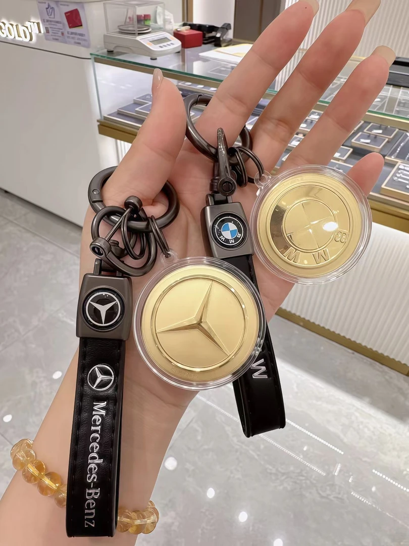 水贝【车标LOGO】黄金钥匙扣宝马奔驰奥迪特斯拉丰田送老爸老公礼物