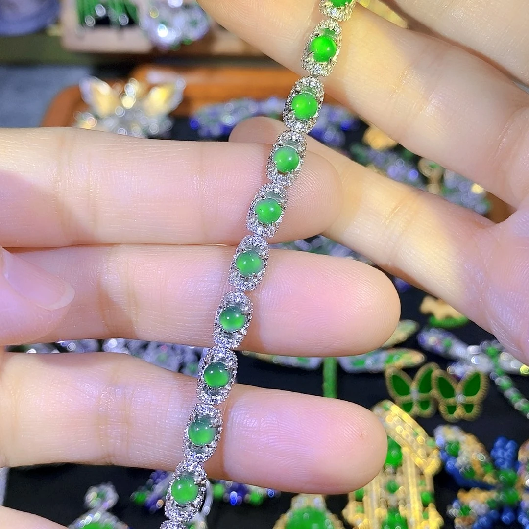 吊坠(不含链)银S925镶嵌翡翠