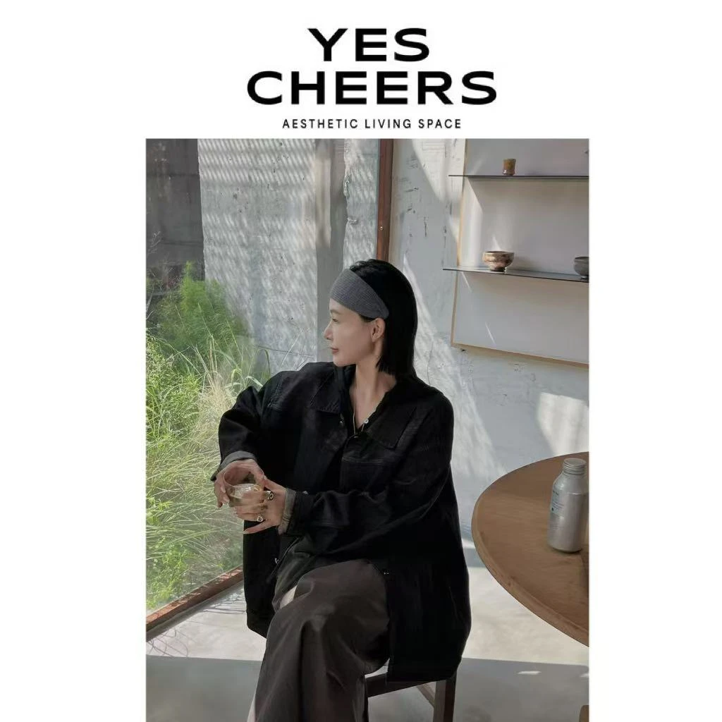 悦是YES CHEERS【时髦黑客】水洗黑牛仔衣 86122