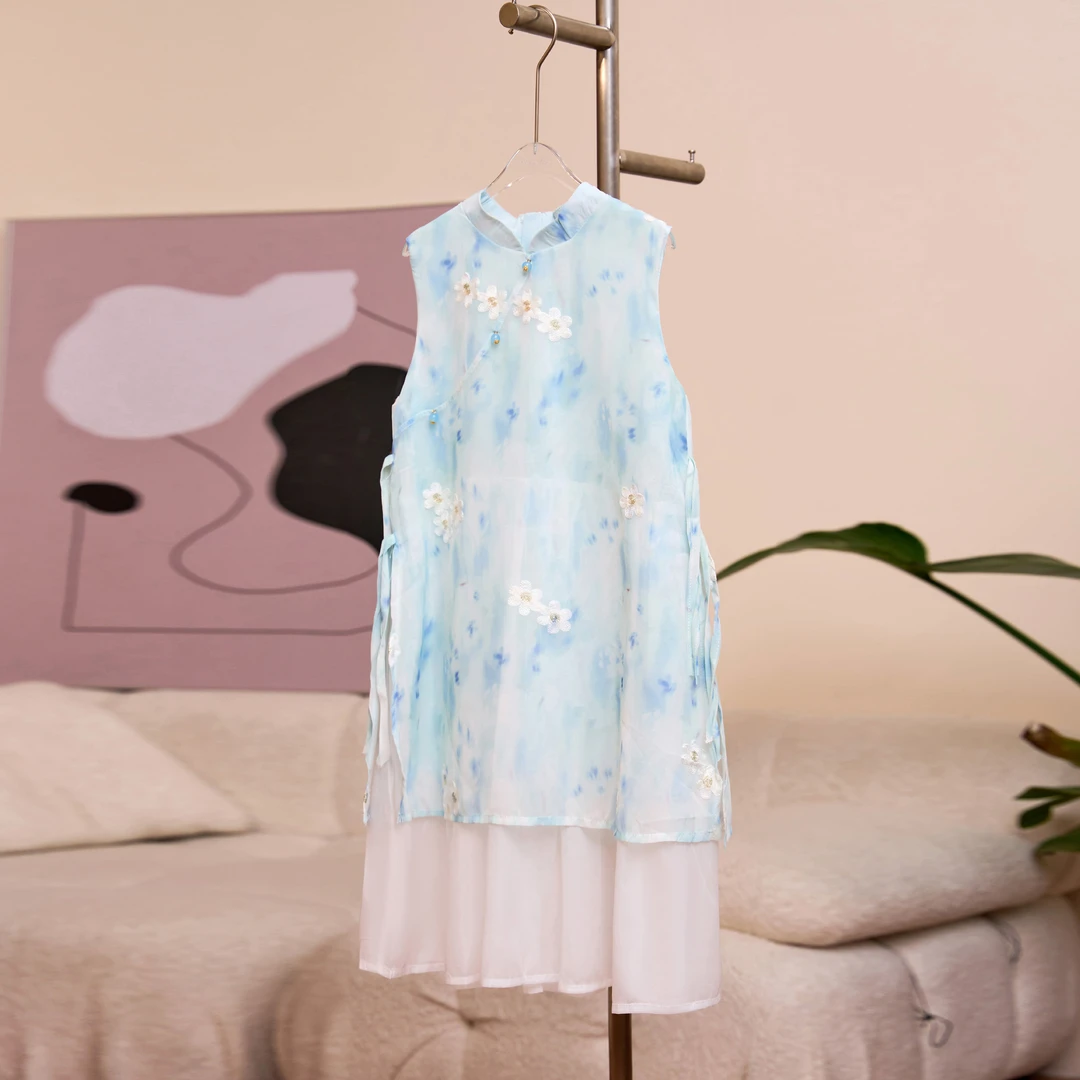 122汉服女童旗袍连衣裙夏季2025新款国风改良新中式女孩古风裙子