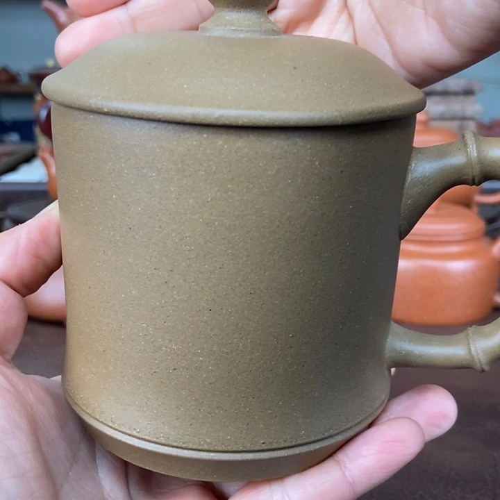 鲁***鹏紫砂茶壶老黄段盖杯