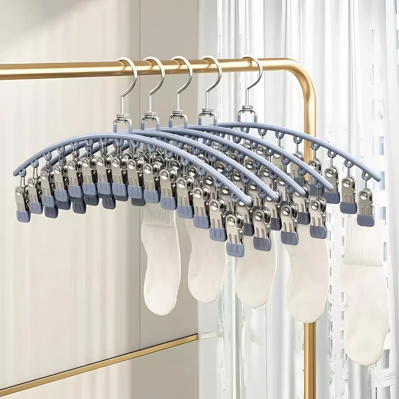 优勤不锈钢袜子晾晒架多夹子无痕家用晾内裤凉衣架多功能防风神器