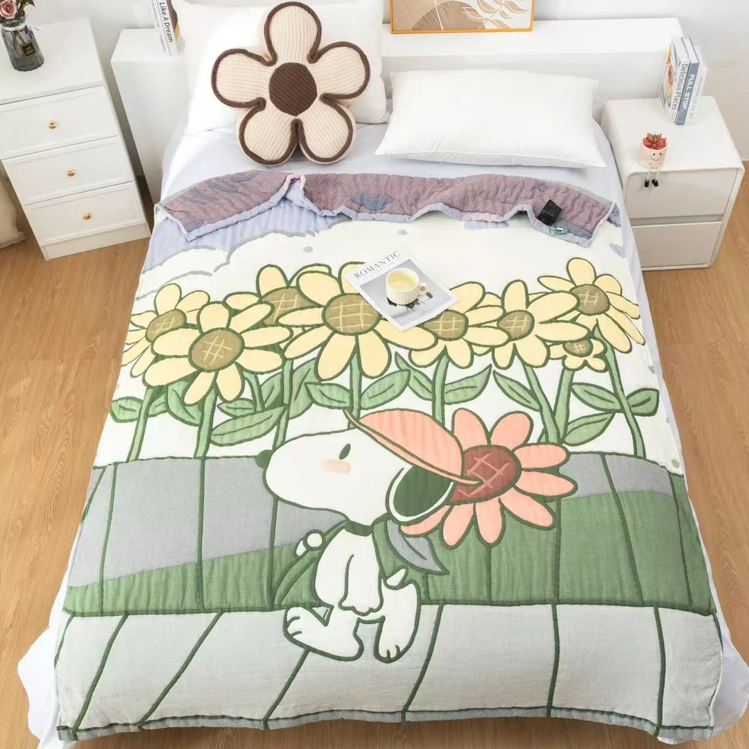 【静静-向日葵史努比】150*200 A类全棉云朵泡芙被