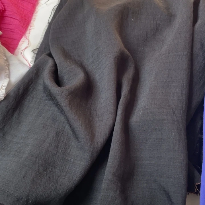 天丝（莱赛尔纤维）黑色棉麻2米