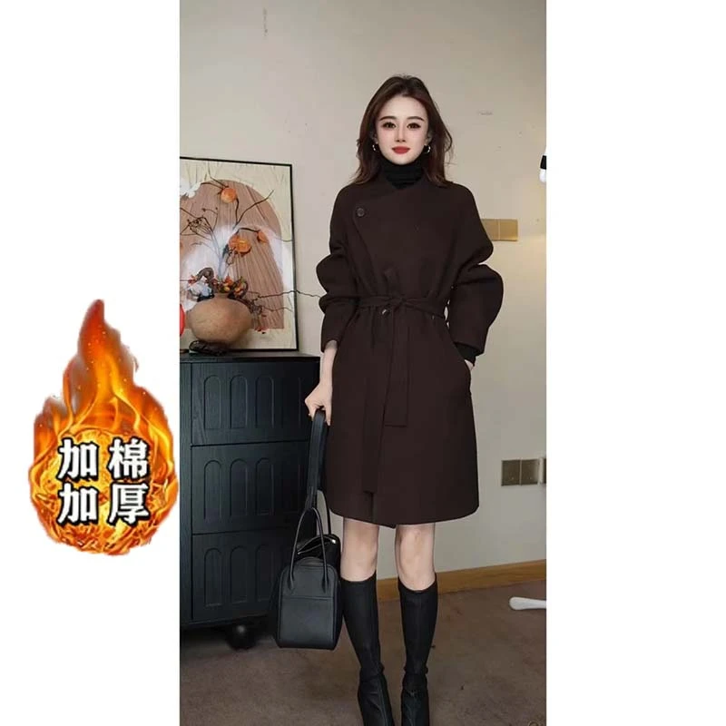 【加棉加厚】【含腰带】时尚简约收腰百搭显瘦外套风衣JT0204